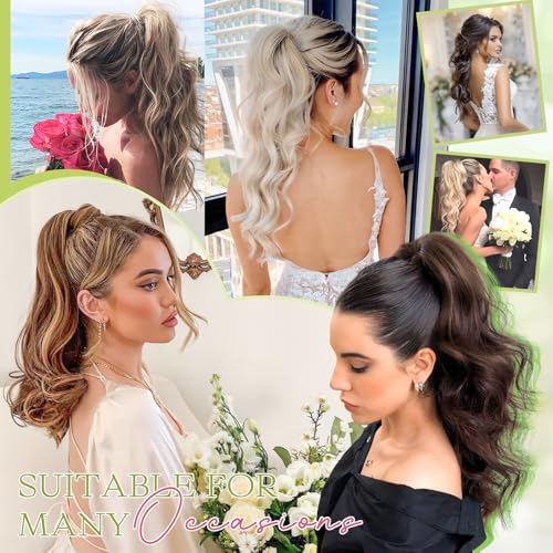 18" Claw Clip Ponytail Extension Wavy Synthetic Hair