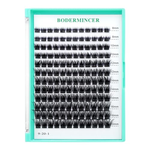 Bodermincer 10-12-14-16mm MIX D Curl Lash Clusters Individual Lashes Mink Cluster Eyelash Extension Natural 3D Russian Volume Faux Eyelashes Individual Lashes Makeup (M01# 8-10-12-14-16mm MIX)