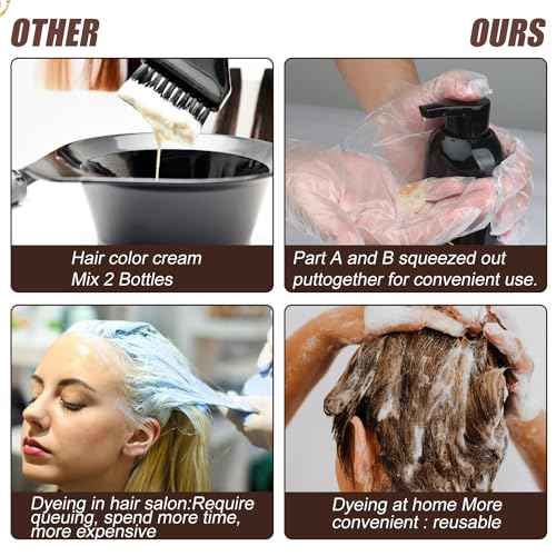 3 in 1 Herbal Dark Brown Hair Dye Shampoo for Women and Men