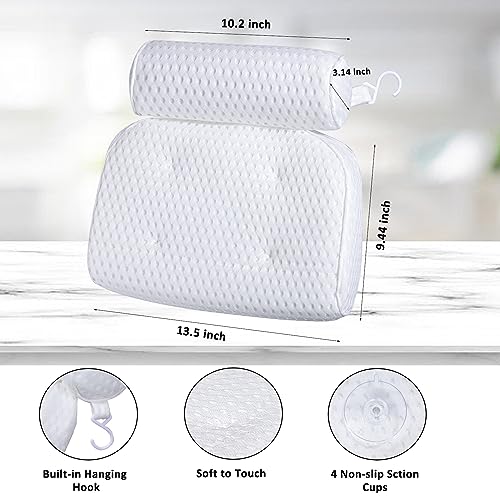 Bath Pillow for Tub with Neck & Back Support