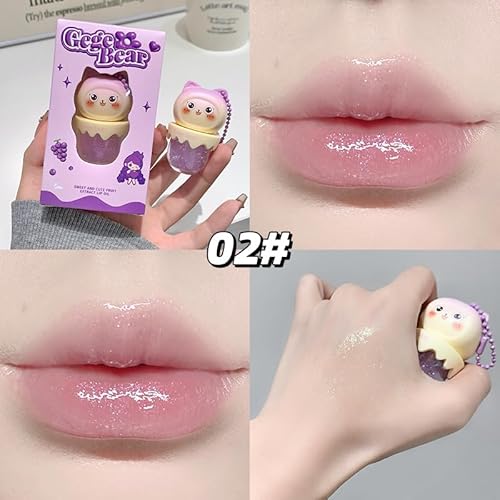 Petansy Cute Lip Gloss for Girls, 4Pcs Fruity Flavors Moisturizing Gloss, Hydrating Jelly Lip Make Up,Birthday,Friendly, Party Gift