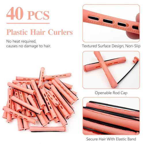 Cold Wave Perm Rods Set - 40-Pack Heatless Hair Curlers for DIY Styling
