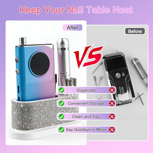 ANGNYA Nail Drill Holder with 8 Bits Storage Organizer