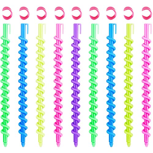 WILLBOND 100 Pcs Spiral Perm Rods Kit with Clips for Long Hair