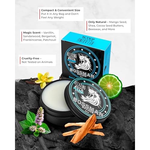 Bossman Jelly Beard Oil for Men & Beard Balm for Men Combo - Softens, Tames Moisturizes & Conditions - Magic Scent - Natural Ingredients & Made in USA