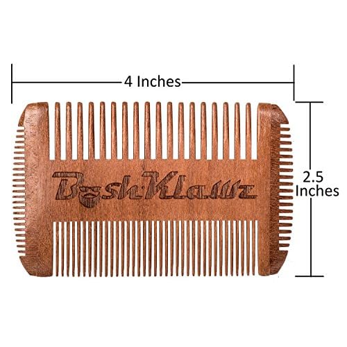 4Klawz Beard Comb - Pocket Comb for Men's Hair Beard Mustache and Sideburns with 4 Sides of Wide & Fine Teeth - Best Bearded Man Grooming Gift Special