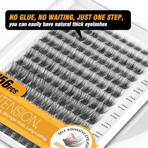 Self-Adhesive Eyelash Clusters Kit - 156 PCS Pre-Glued Lashes