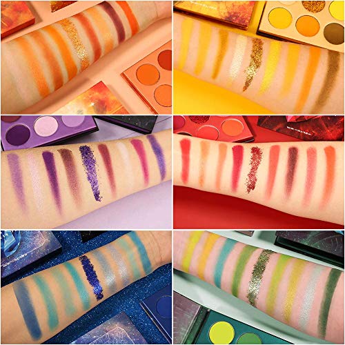docolor 19PCs Bastet Cat Makeup Brush Set + 54 Colors Gemstone Eye Shadow Palette Premium Synthetic Kabuki Foundation Blending Face Powder Blush Concealers Eyeshadow Fan Make Up Brushes Set