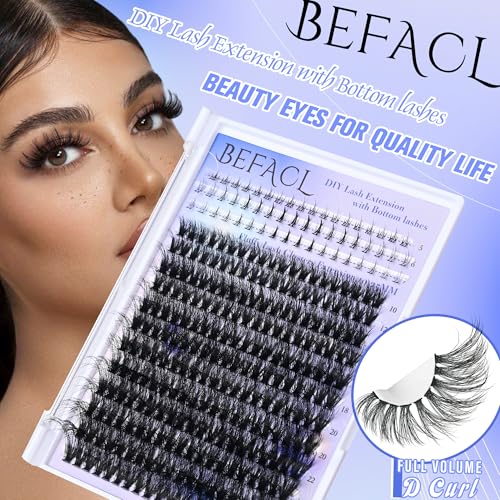 Fluffy D Curl Lash Clusters & Bottom Lashes 294pcs Mix