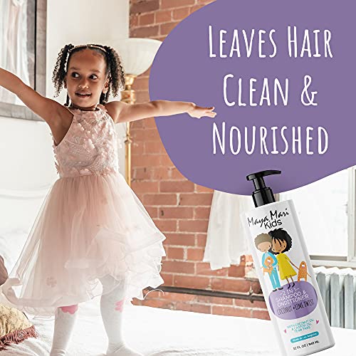 Maya Mari Kids Curly Hair Gift Set | 2-in-1 Shampoo & Conditioner, Curl Cream, Detangler | Tear-Free, Sulfate-Free