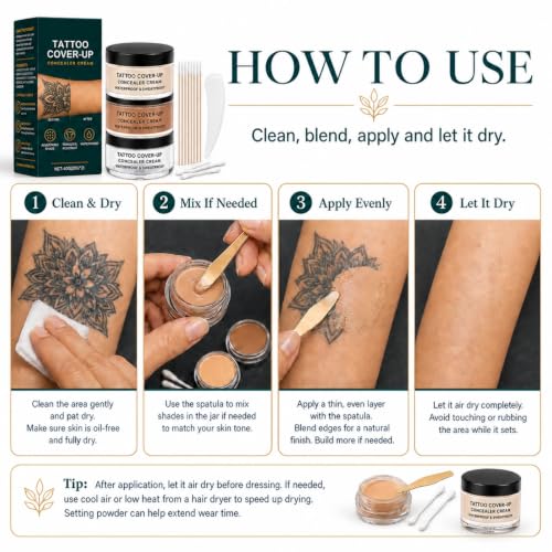 Waterproof Tattoo Cover Up Makeup Kit - 2-Color Concealer