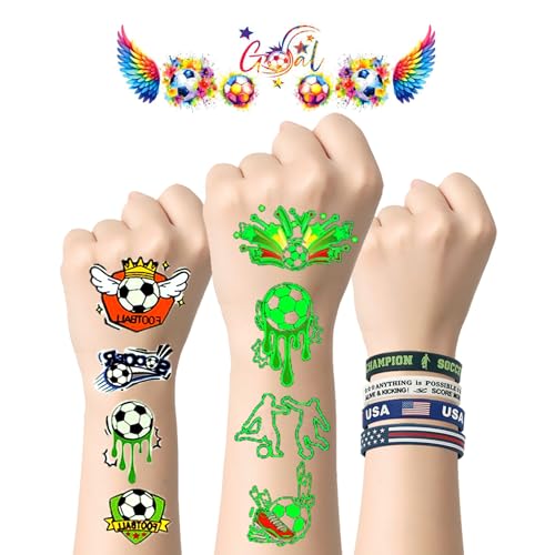 World Cup 2026 Soccer Party Favors Set - 36Pc Temporary Tattoos & Bracelets
