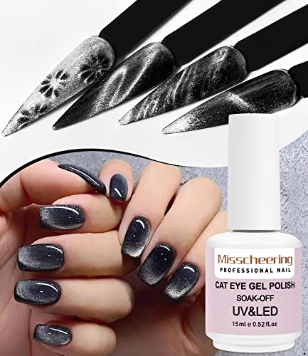 15ml Soak Off 9D Wide Cat Eye Gel Nail Polish Bright Silver UV Magnetic Gel Polish Enamel Lacquer Glitter Velvet Nail Art Varnish