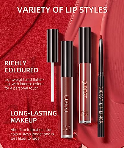 3-In-1 Lip Kit: Lipliner, Lipstick & Gloss Set - Black Magic