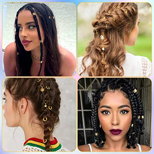 259 Pcs Gold Hair Jewelry Set for Dreadlocks & Braids