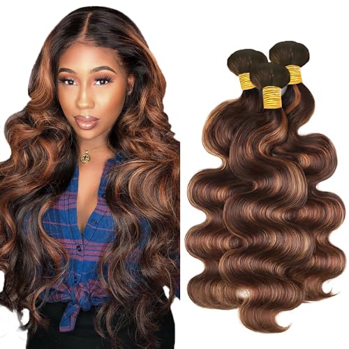P4/30 Body Wave Hair Bundles 16-20 Inch Brazilian Virgin Remy
