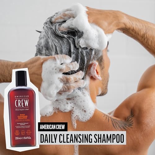 AMERICAN CREW Shampoo for Men,Daily Cleanser,Naturally Derived,Vegan Formula,Citrus Mint Fragrance,33.8 Fl Oz,(Pack of 2)