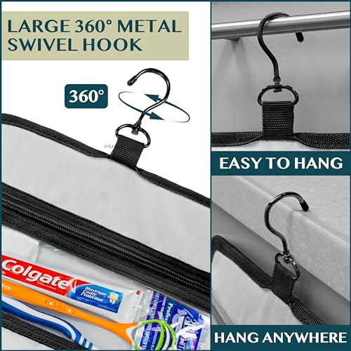 PAVILIA Travel Hanging Toiletry Bag - Waterproof Large Capacity Organizer