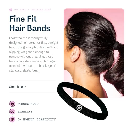 Gimme Fine Hair Elastic Bands - 12 Pack Black