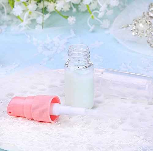 ericotry 6 Pack Empty 10ml Plastic Pump Bottles Cream Shampoo Lotion Pump Bottle Refillable Sample Travel Bottles Toiletries Liquid Container Jar Pot Vial for Cosmetic Make-up (Transparent)