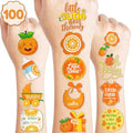 Orange Temporary Tattoos 10 Sheets 100 PCS Baby Shower Party Decorations Favors Supplies Baby Theme Birthday Stickers Christmas Gifts for Boys Girls Class School Prizes Carnival