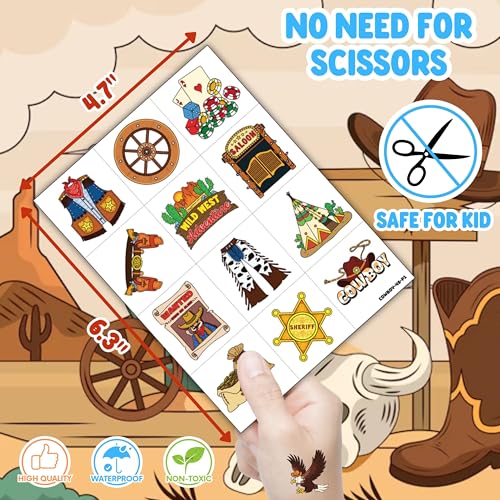 Cowboy Party Favors Set - 24 Punch Balloons & 48 Tattoos