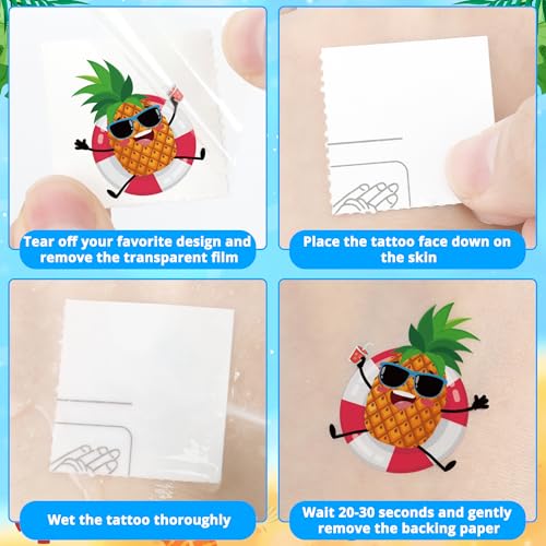 150 Summer Temporary Tattoos, 6 Sheets Waterproof