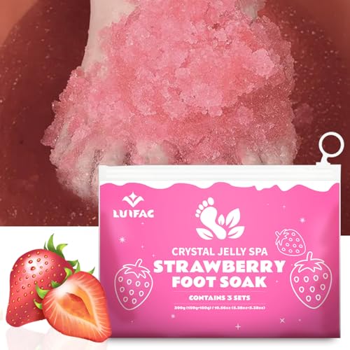 Strawberry Jelly Pedicure Foot Soak - Relaxing Bath Gel for Dry Feet