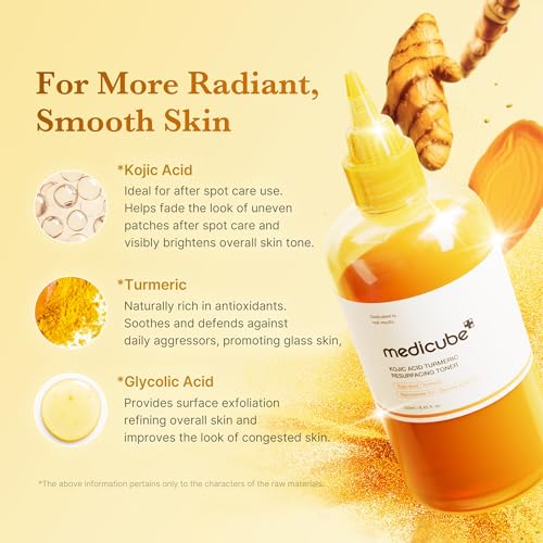 medicube Kojic Acid Turmeric Toner for Face & Body | 8.45 fl.oz