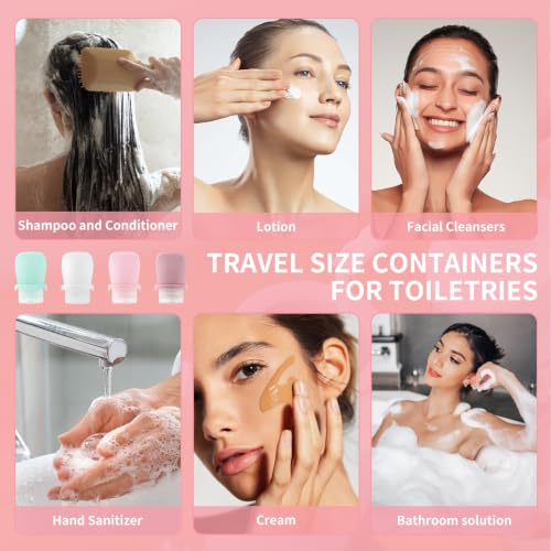 4-Pack 1oz Silicone Travel Bottles - Leak Proof Squeeze