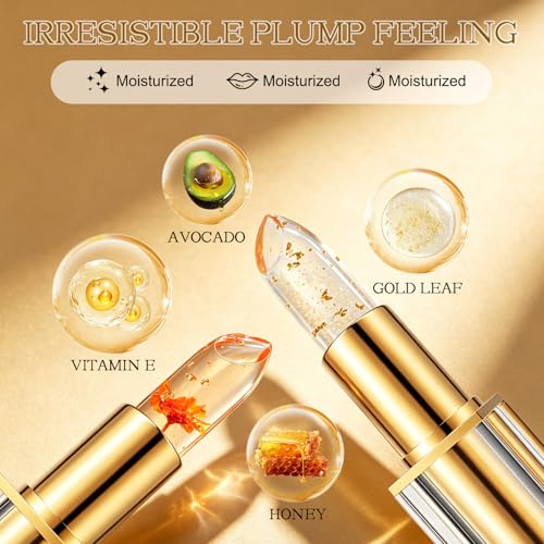 Crystal Jelly Lipstick Set, Temperature Color Changing Lip Balm, 2 PC