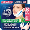 Stylia V Line Lifting Collagen Mask - Double Chin & Jawline Reducer (5 Pack)