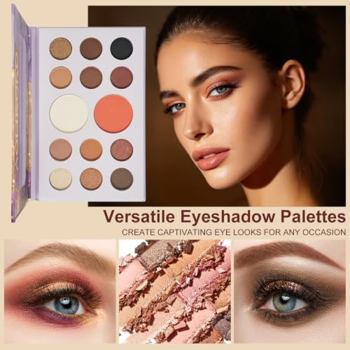 All-in-One Makeup Kit with 14-Color Palette & Brushes