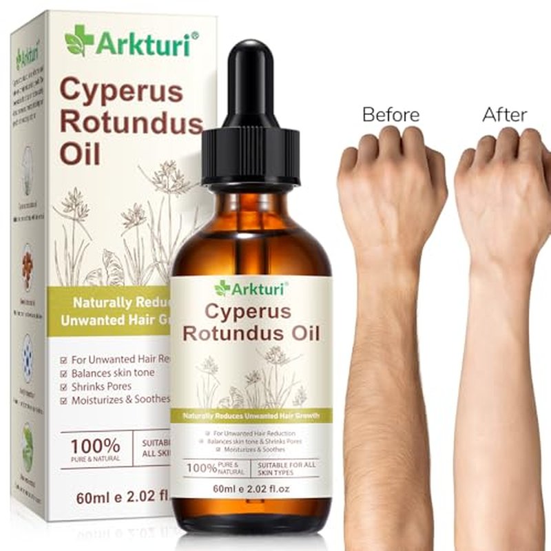 Cyperus Rotundus Oil, Natural Cyperus Rotundus Oil for Hair Removal, Helps Reduce Unwanted Hair Growth, Balances Skin Tone, Minimizes Pores & Moisturizing, Suitable for All Skin Types (1PCS)