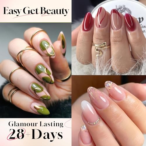 UNA GELLA Extra Short Almond Gel Nail Tips - 504 Pcs Pre-Etched Half Cover