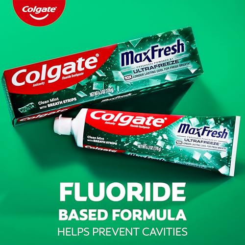 Colgate MaxFresh Clean Mint Fluoride Toothpaste, 6.3 oz (4 Pack)