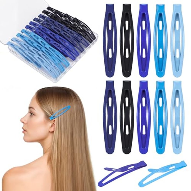 40 Pcs Metal Snap Hair Clips for Women Girls, 5 Colors