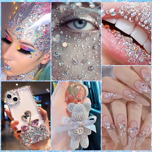 Remione Body Glitter & Rhinestone Stickers - 430 Gems & 50ml Gel