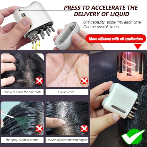 Minoxidil Hair Oil Applicator with Scalp Massager - 2-in-1 Treatment