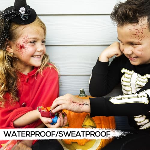 10-Sheet Realistic Vein Temporary Tattoos - Halloween Zombie Makeup