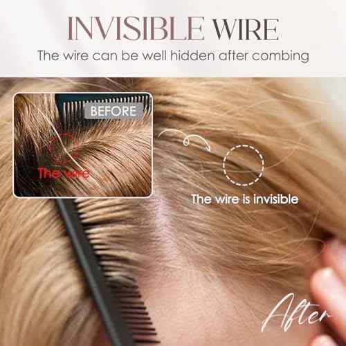 MY-LADY Wavy Halo Hair Extensions Real Human Hair for Women Medium Brown & Dark Blonde Clip in Remy Hairpiece with Adjustable Invisible Wire 20 Inch 70G