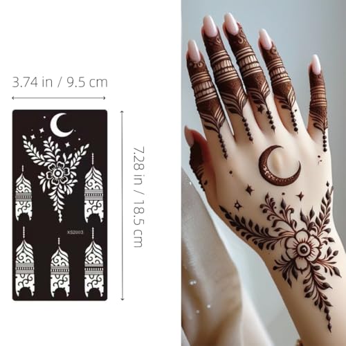 Henna Tattoo Stencils Kit, 14 Sheets Temporary Body Art