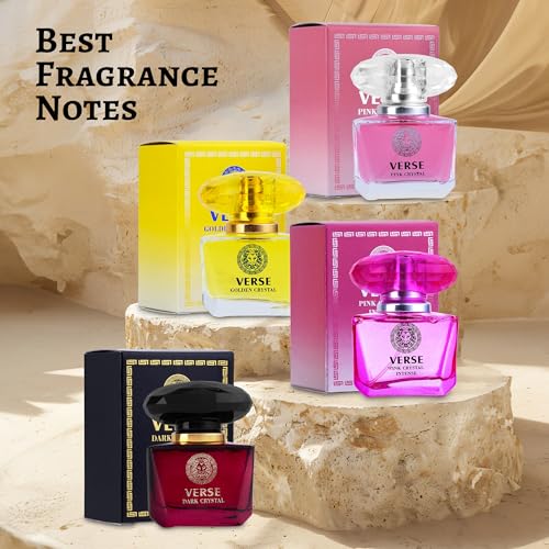 NovoGlow Verse 4-Piece Mini Fragrance Set for Women - Fresh Floral, Fruity & Woody Notes, 4 Fl Oz - Ideal Gift