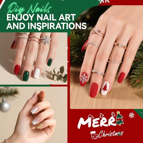 Gelike EC Christmas Gel Polish Set: Highly Pigmented Gel Nail Polish with Hema Free Base Top Coat and Greeting Color Cards 12pcs 16ML Big Bottle for Young Women - Festival Gift & DIY at Home