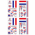40 Pcs Netherlands Flag Temporary Tattoos - Waterproof Face Stickers