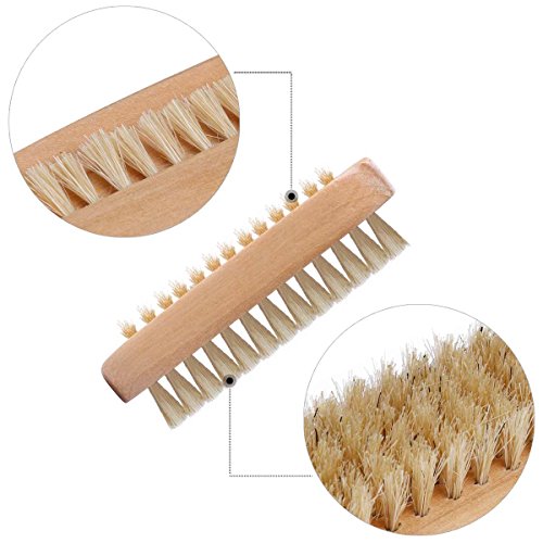 Double-Sided Wooden Nail Brush for Manicure & Pedicure - 4 Pack