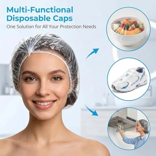 MAQIHAN 100 Large Disposable Shower Caps - Waterproof Hair Caps