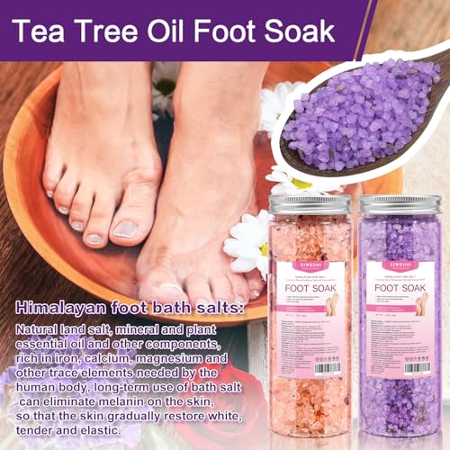 Himalayan Pink Foot Soak & Pedicure Kit - Callus Remover Set for Dry Feet