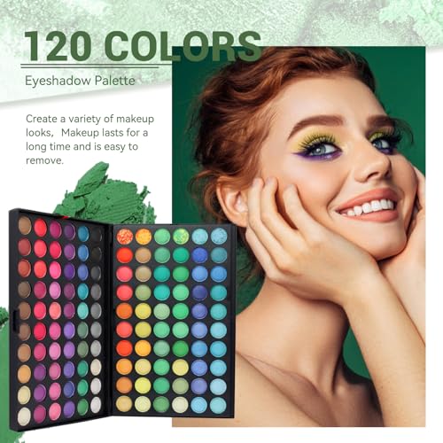 Pure Vie 120-Color Eyeshadow Palette - Highly Pigmented & Waterproof