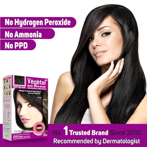 Vegetal Bio Hair Color - Soft Black 150g | Organic, Ammonia-Free Dye